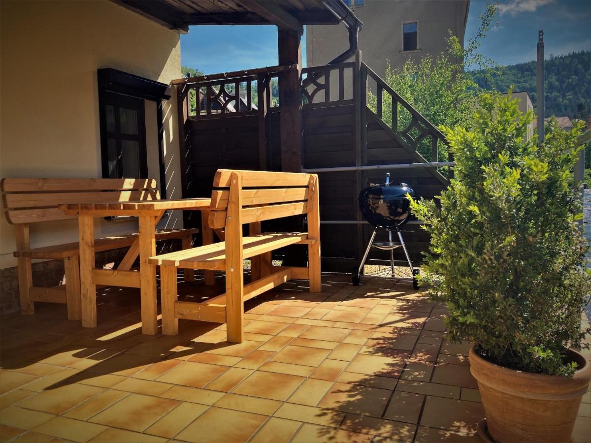 Sandstein-Ferien, Kamin, Fewo "Wanderfalke", Zentral & Ruhig, Terrasse, Saechs Schweiz Königstein an der Elbe Eksteriør bilde