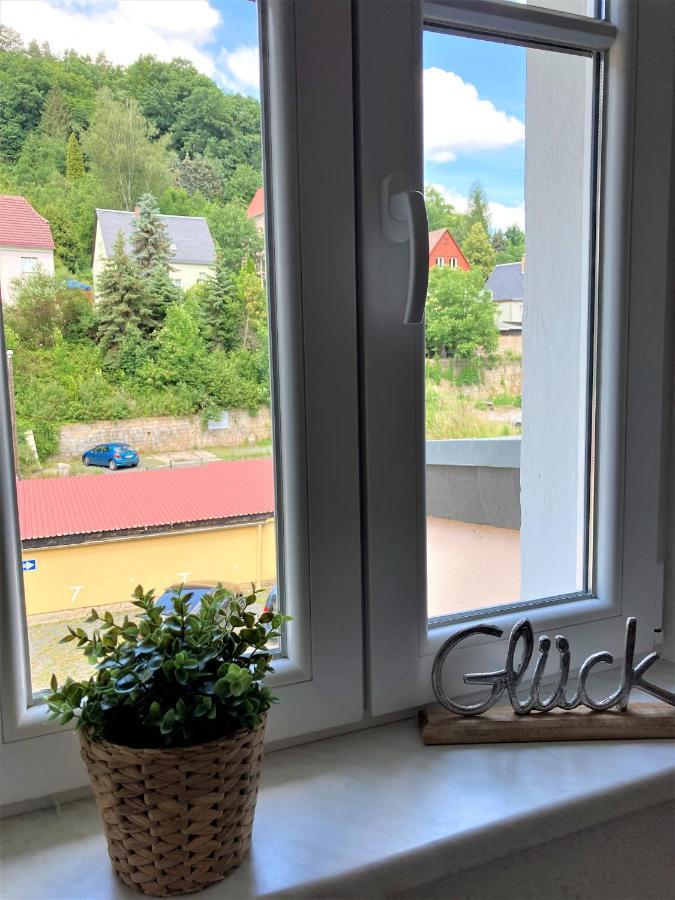 Sandstein-Ferien, Kamin, Fewo "Wanderfalke", Zentral & Ruhig, Terrasse, Saechs Schweiz Königstein an der Elbe Eksteriør bilde
